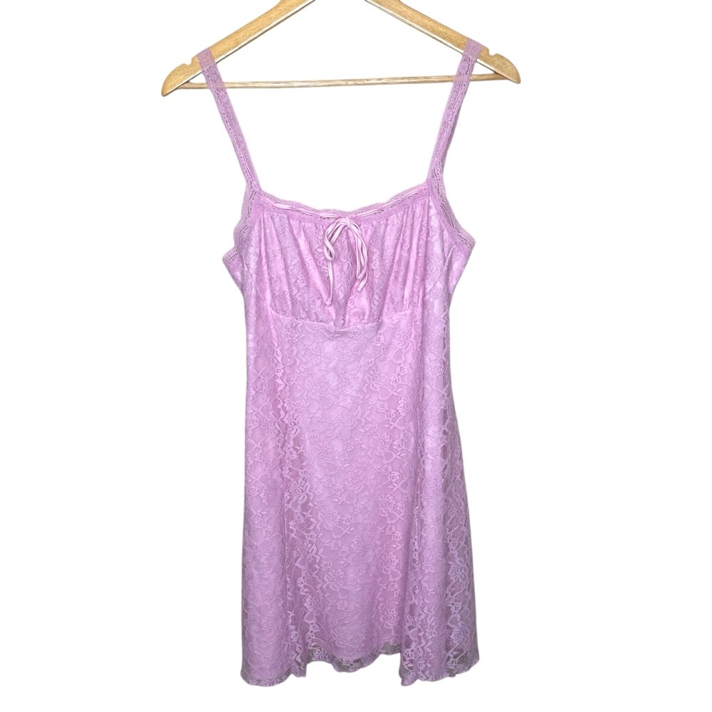 Forever 21 Short LE Lace Pink Blossom Mini Dress Large NWT - Picture 2 of 12